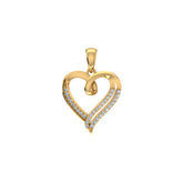Open Heart Diamond Pendant 10K Yellow Gold